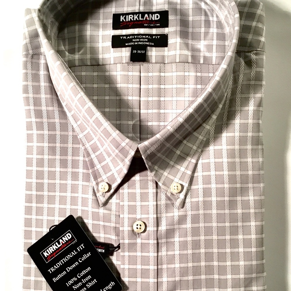 NWT MENS KIRKLAND SIGNATURE L/S DRESS SHIRT